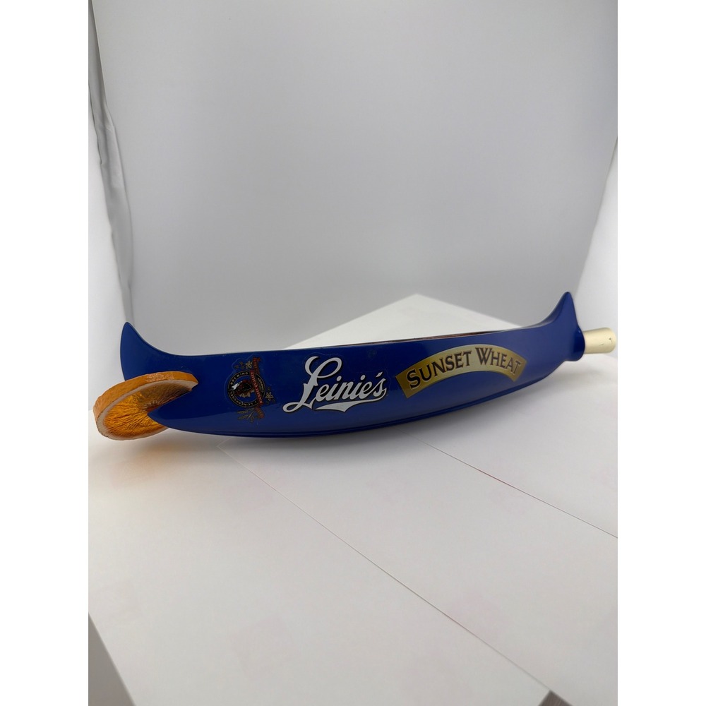 Leinenkugel's Sunset Wheat Beer Tap Handle Blue Canoe Orange Slice - Picture 2 of 6